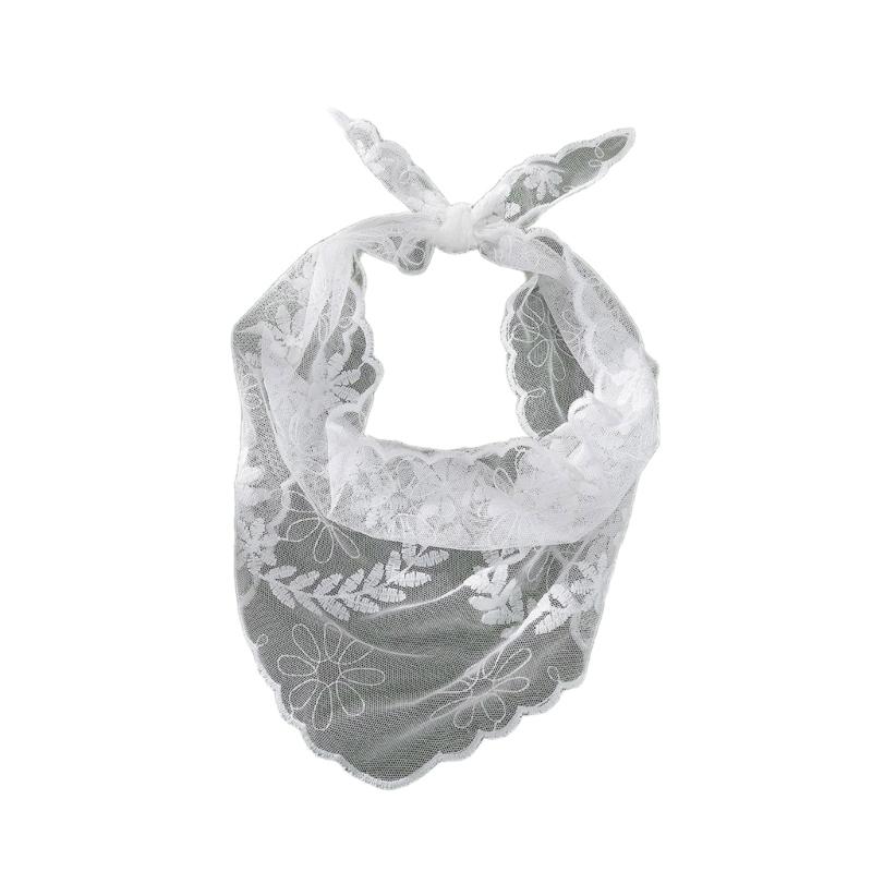 Women Sunproof Lace Triangle Kerchiefs Lightweight Summer Tie Back Kerchiefs