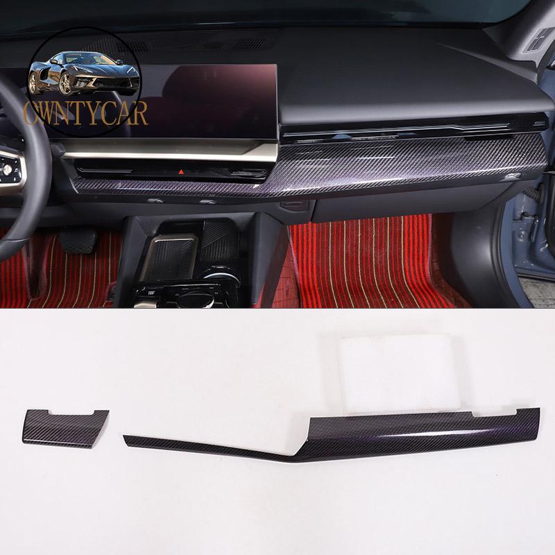 Real carbon fiber For BMW 5 Series G60 2025 Car Center Console Dashboard Panel Decoration Cover Sticker Interior Accessories