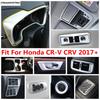 Dashboard Frame / Rear Box AC Air Vent / Water Cup / Pillar A Speaker Cover Trim ABS Accessories For Honda CR-V CRV 2017 -