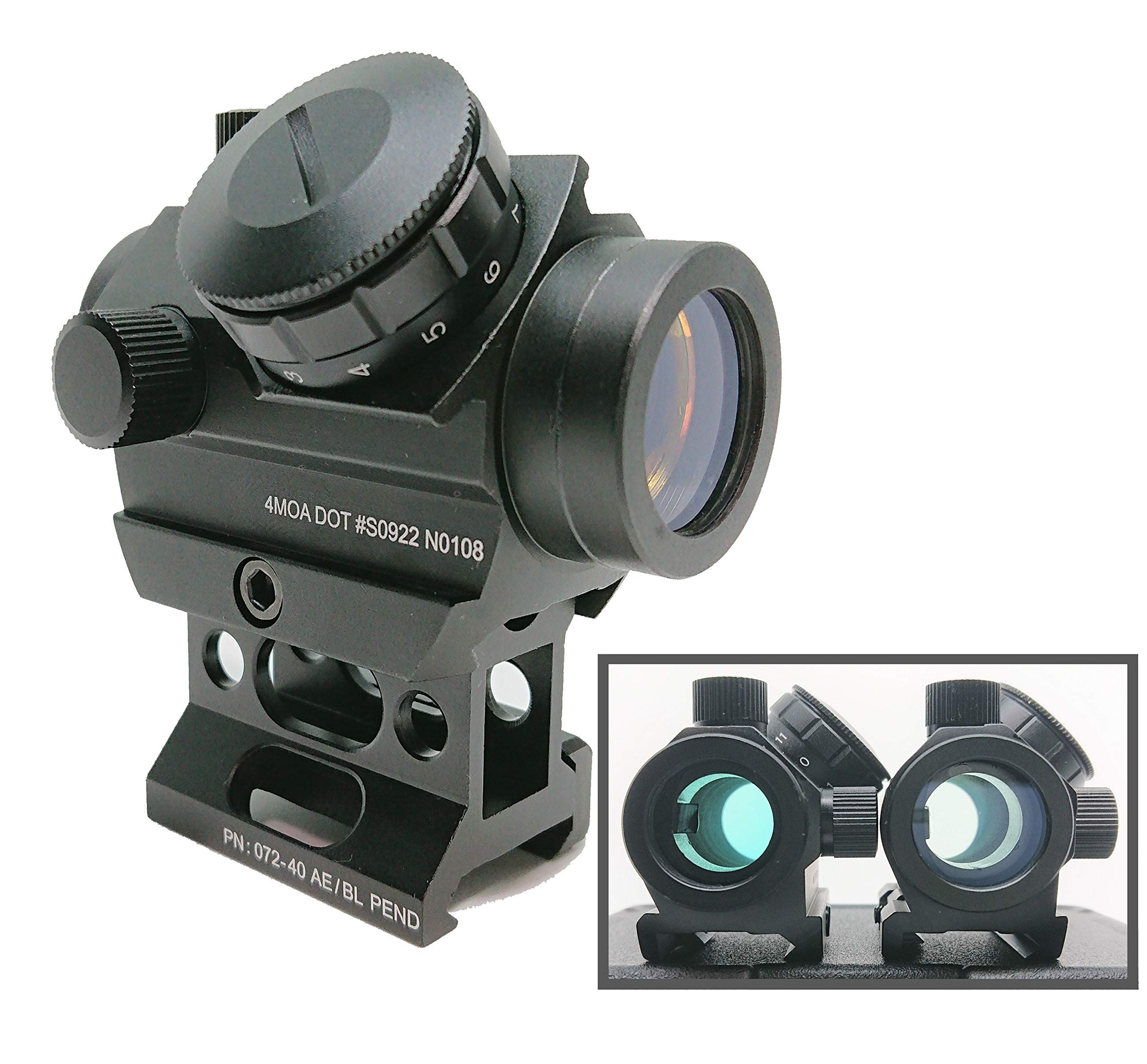 

Прозора лінза Micro Type 11-рівневий затемнювач Батарея в комплекті Red Dot Sight 20mm Rail Compatible High Mount T1 N0108 [AERITH BLACK] T-1 (CL)