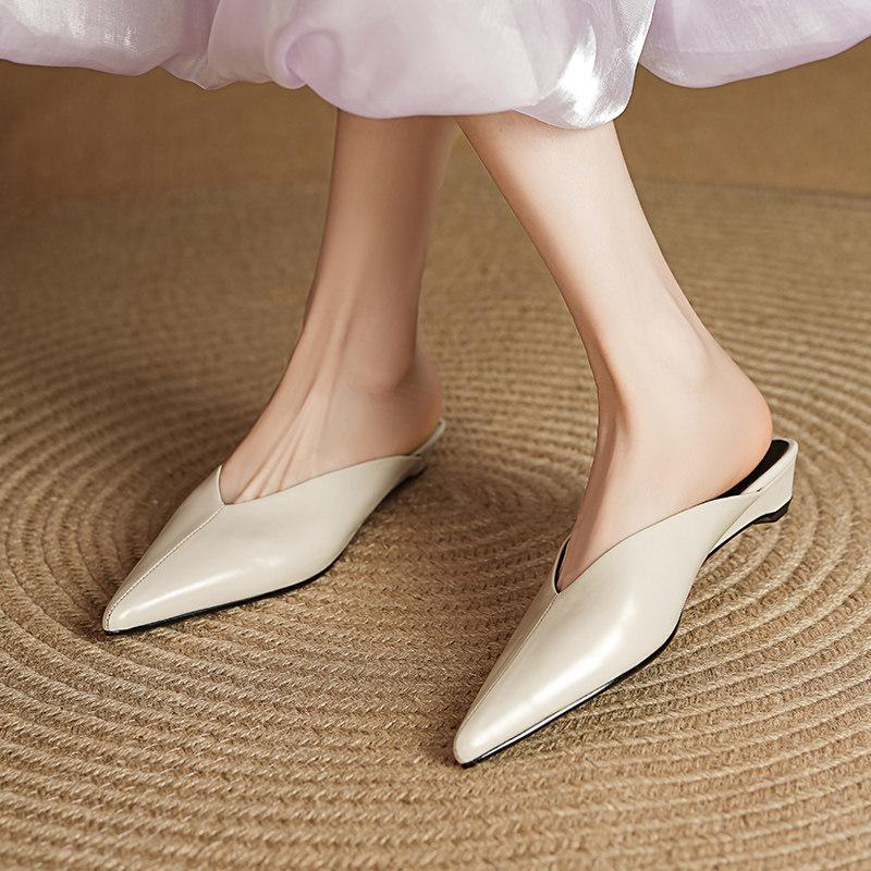 Spring Summer Wedges Heel Women Mules Slippers Fashion Cover Toe Slip On Slide Ladies Street Style Party Dress Sandalias