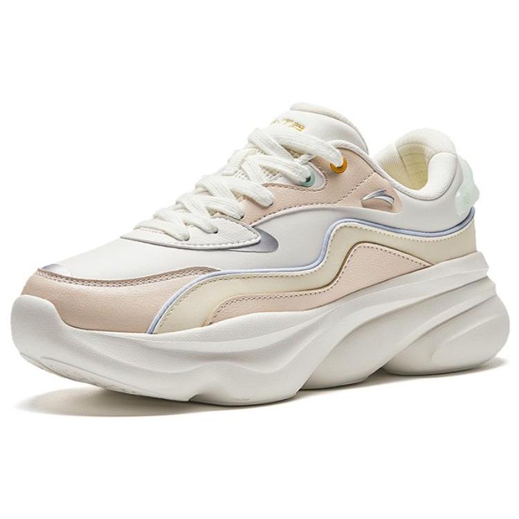 New Anta Abrasion Resistant Slip Resistant Low Top Casual Shoes Women's Beige Pink 922338888-7