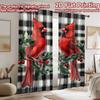 2D flat Photography Backdrop Scene Backdrop Christmas Cardinals on Plaid 100% Polyester Party Decorations for Indoor