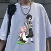 New Funny Couple Cartoon Kanroji Mitsuri Iguro Obanai Printed Shirt Women's Men's Casual Personality Summer Cute Anime T-shirt