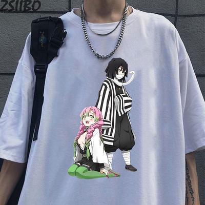 Nové Vtipné Pár Kreslené Kanroji Mitsuri Iguro Obanai Tištěné Tričko Dámské Pánské Ležérní Osobnost Letní Roztomilé Anime Tričko