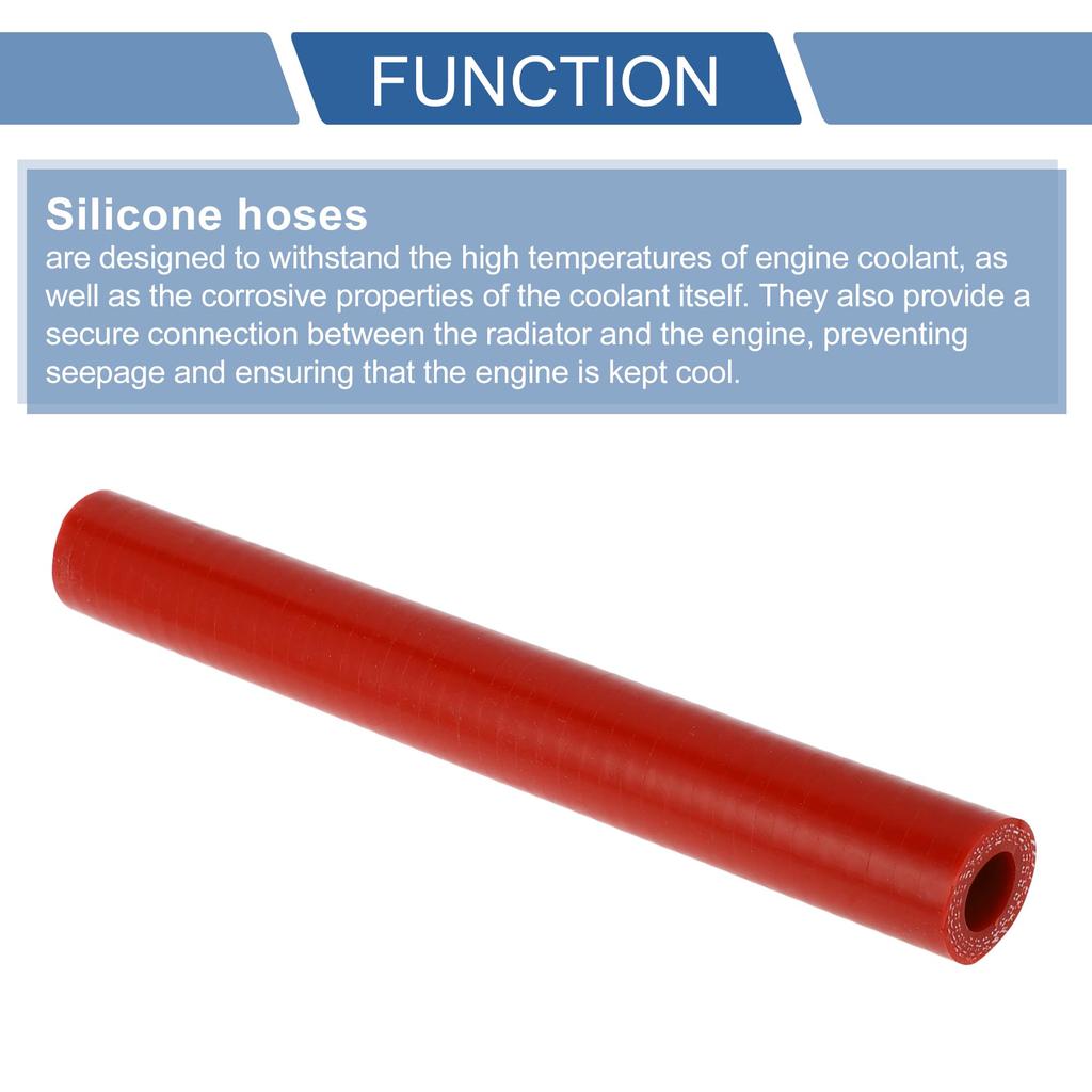 X AUTOHAUX 1 Piece Inner Diameter 14mm/0.55" Length 200mm/7.87" 0 Degree Straight Red Car