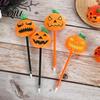Smooth Writing Pens Halloween Pumpkin Gel Ink Pen, 0.7mm Rollerball Pen with Plush Pumpkin, Novelty Black for Party Favors, Gift Supplies
