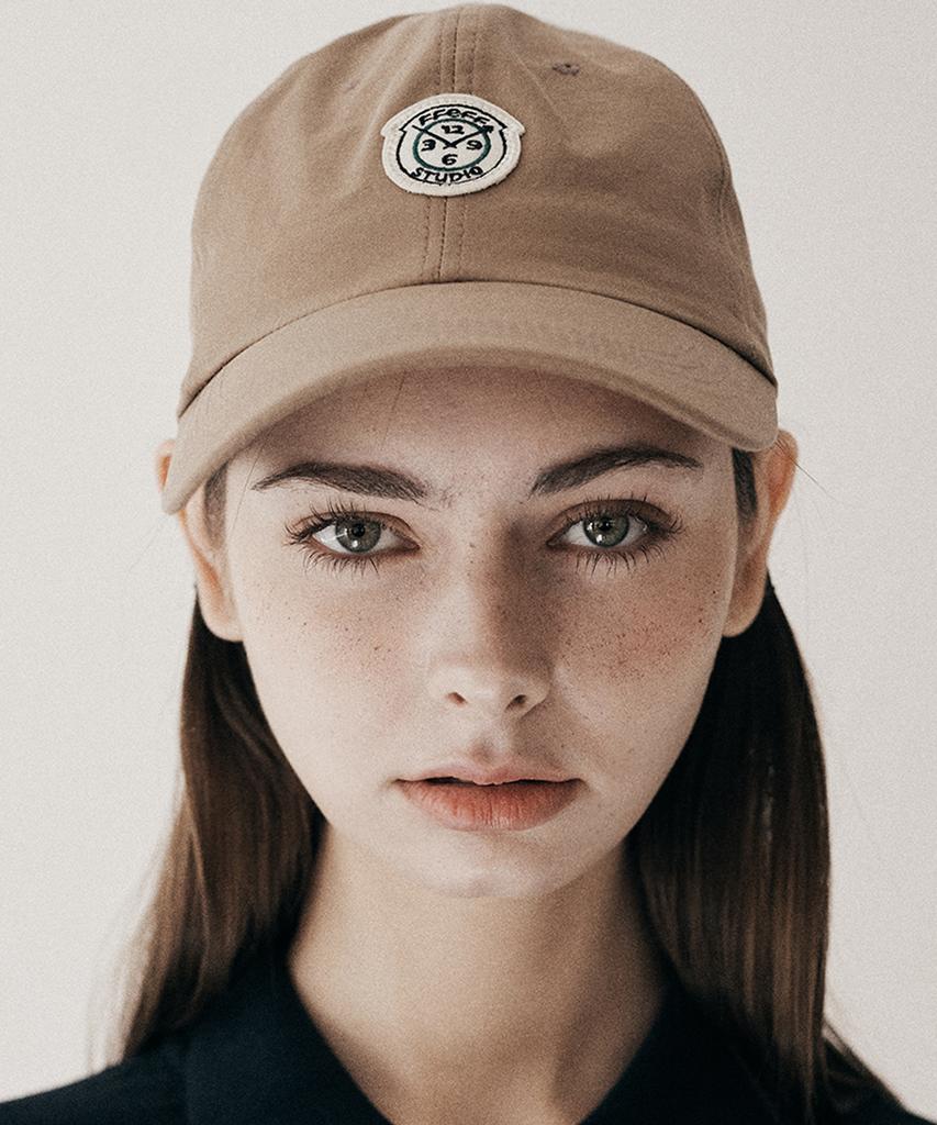 FFEFF STUDIO Washed Cotton Wappen Ball Cap (Beige)