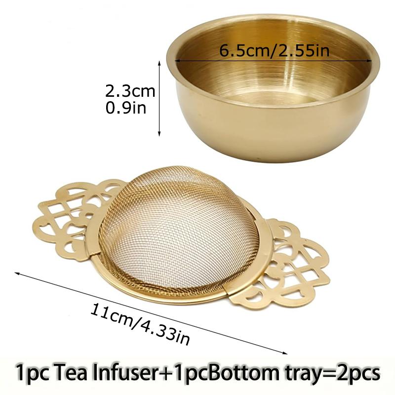 Patterned Ear Handles Environmentally Friendly Stainless Steel Durable Fine Filter Family Tea Strainer Filter