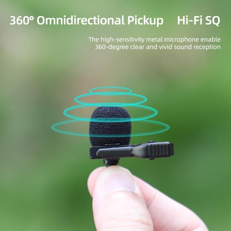 Small Clip On Lavalier Mic with Omnidirectional Pickup and Noise Cancellation for Live Streaming Video