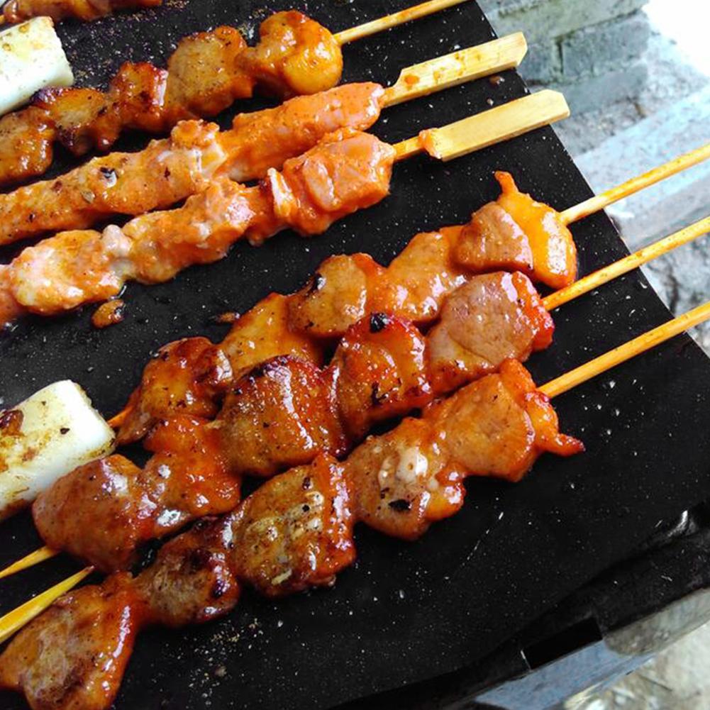 1/2Pcs Reusable Non-stick BBQ Grill Mat 50*40cm Cooking Grilling Sheet Heat Resistance Baking Pad Outdoor Picnic Barbecue Mat