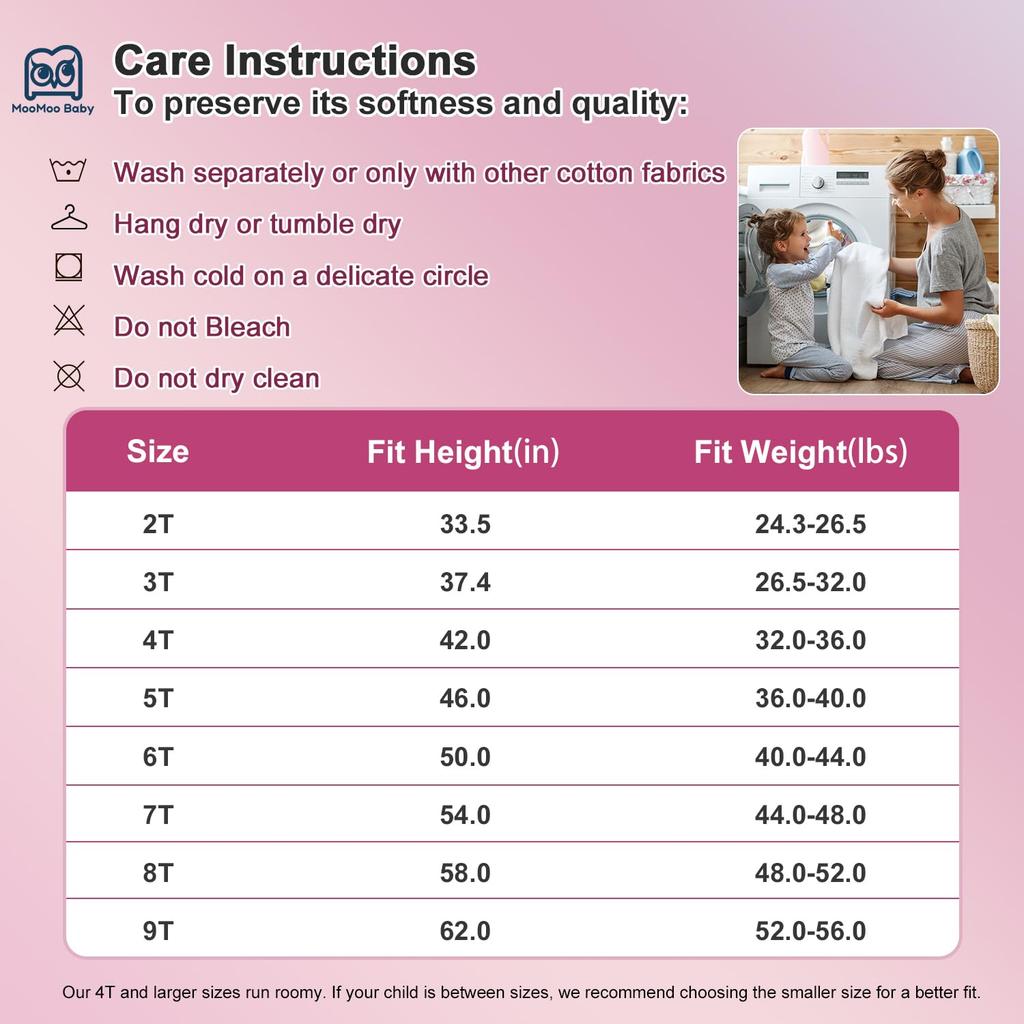 MooMoo Baby Cotton Training Pants, 6-Layer, 10-Pack, Highly Absorbent and Breathable, Toddler Toilet Training Underwear for Baby Girls, Size 110