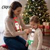 Christmas Tie for Adults Kids Adjustable Glitter Necktie, Non-woven Fabric Holiday Dress Up Costume Soft Neckwear Accessories, Sparkling Funny Elastic