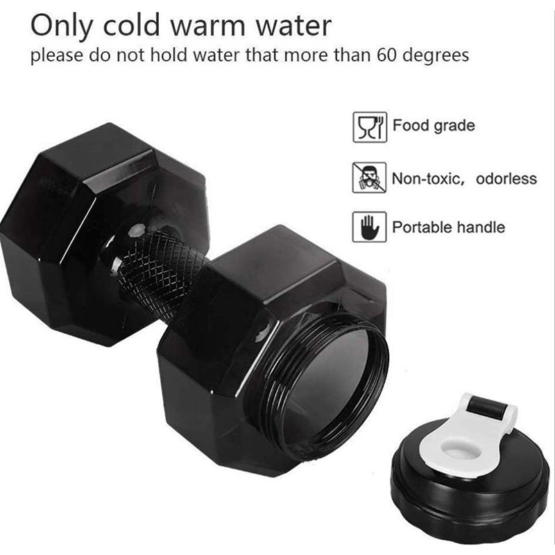 2.2L Láhev na vodu Sportovní posilovna Džbán Činka Činkovitý Tvar Cvičení Fitness Protein