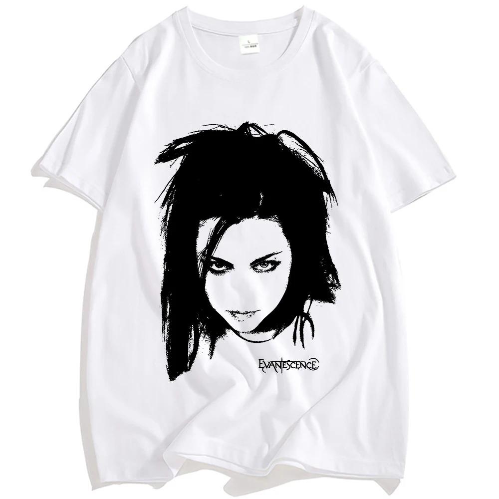 Evanescence Amy Lee Portrait TShirt Gothic Rock Band Hip Hop Street Style Unisex Premium Comfortable Women And Men Tshirts S