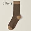 5 Pairs of Girls Retro Autumn New Cotton Match Color Sweat Absorption Deodorizing Tube Socks