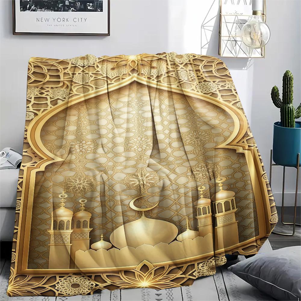 1Pz Coperta in Flanella con Stampa Musulmana, Alta Qualità, Per Tutte le Stagioni, Decorazione per la Casa, Calore e Comfort, Perfetta per Regali di Natale