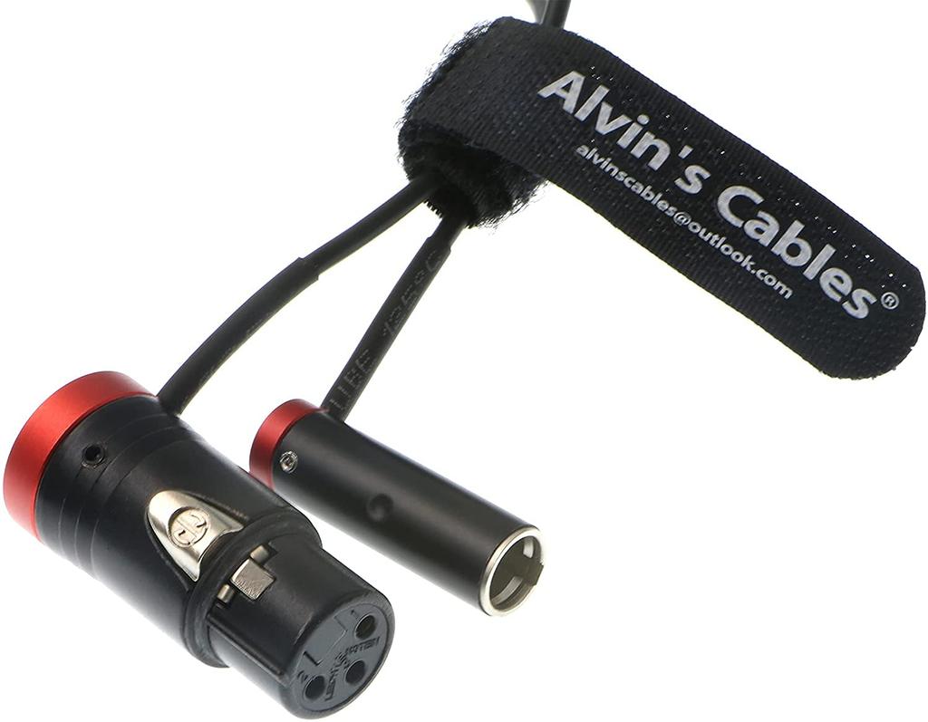 Low-Profile 3-Pin Mini-XLR Male to Full-Size XLR Female Audio Cable for BMPCC 4K 6K Camera Video Assist, Original Connector, Color: Alvin's Cables,