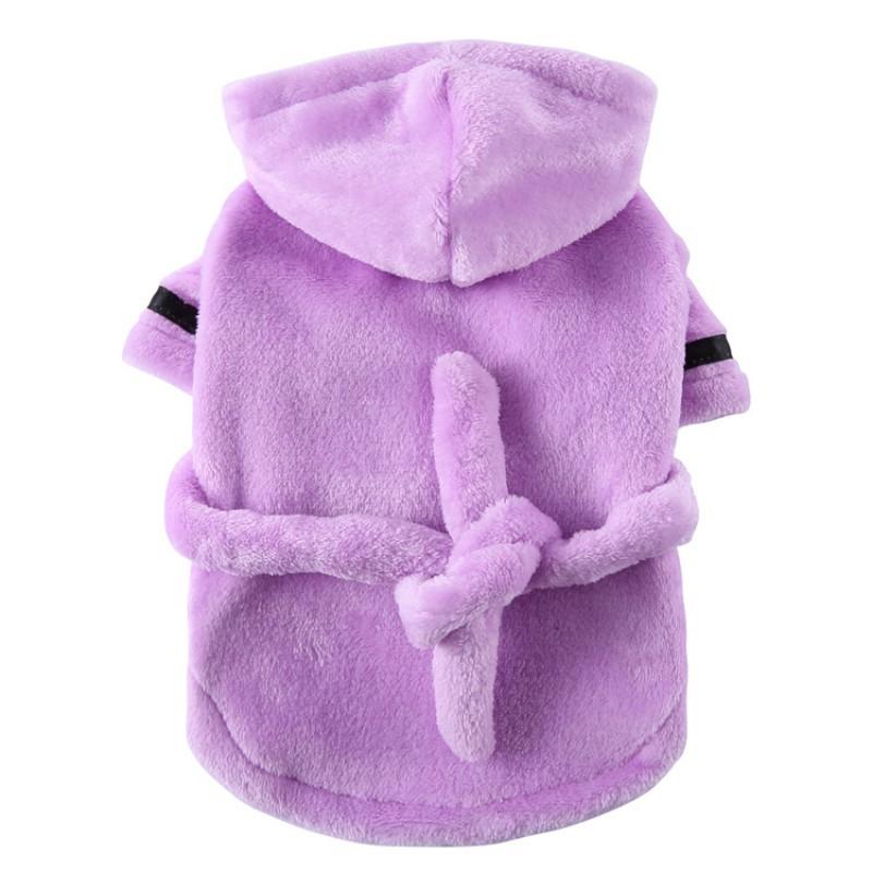Pet Hooded Robe Sleepwear Dogs Cats Winter Warm Cozy Costume In S M L XL