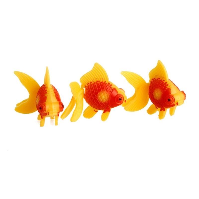 

3 Pieces Artificial Moving Plastic Gold Fish Aquarium Decorations