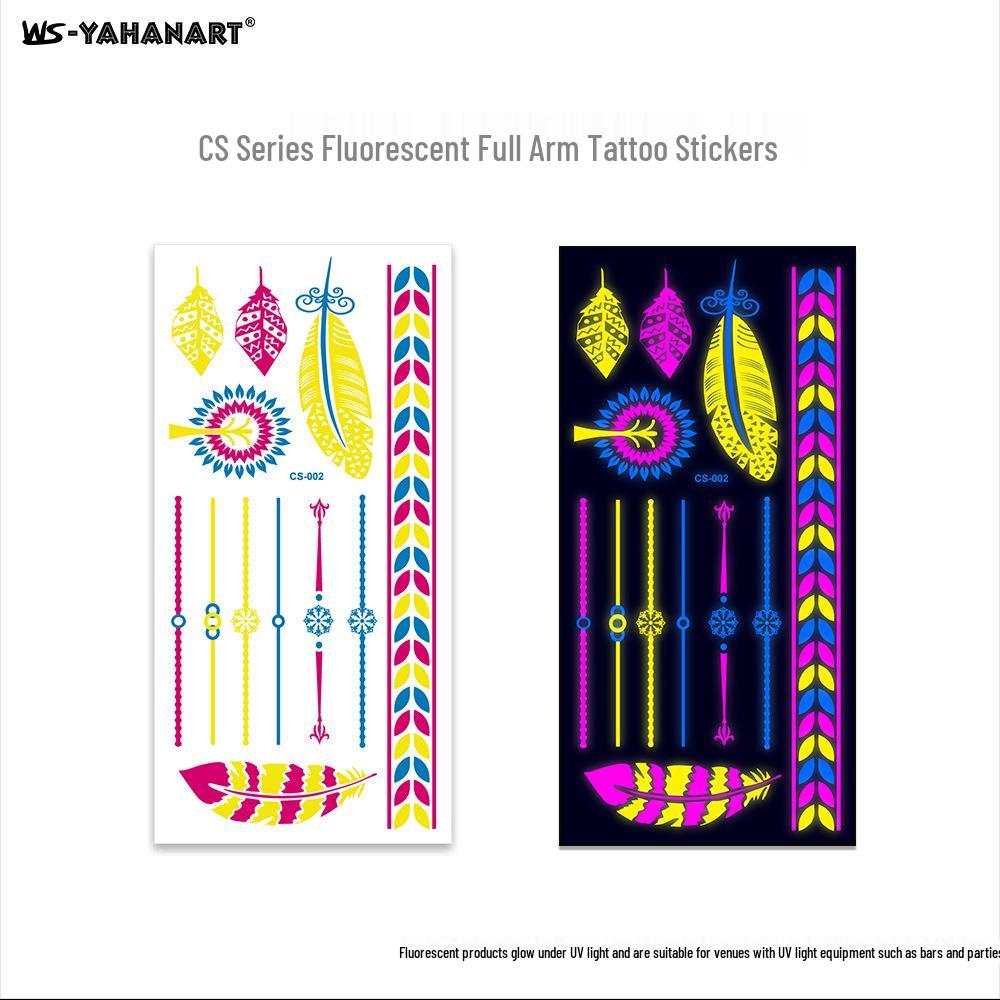 Creative Fluorescent Waterproof Full Arm and Face Tattoo Sticker