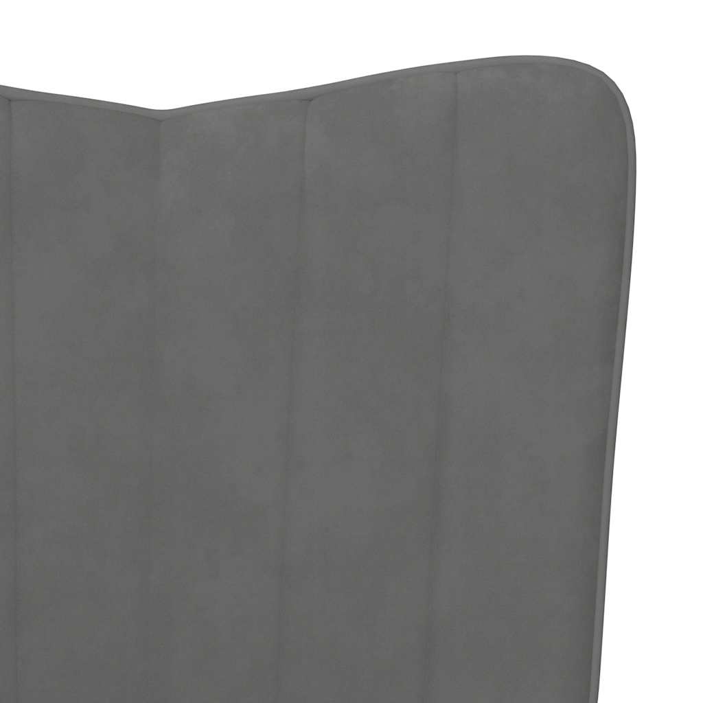 Rocking Chair with Footstool Velvet Dark Grey