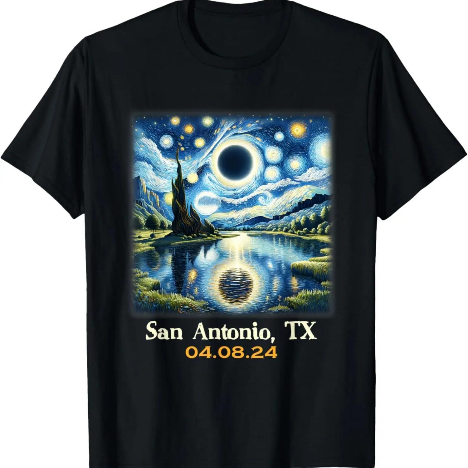 Lake Total Solar Eclipse San Antonio Texas T-Shirt S чёрный