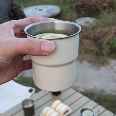 Portable Camping Kitchenware Cup for Backpacking Hiking Trips Stainless Steel Coffee Cup Outdoor Camping Anti Scalding Tea Cup