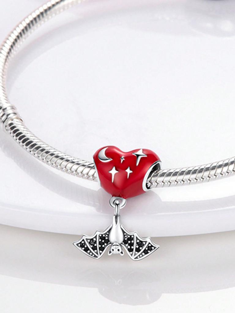 Charms Plata Copper Colors Halloween Skull Ghost Heartshaped Beads Pendant For Original Bracelet For Women Diy Jewelry Love Gift