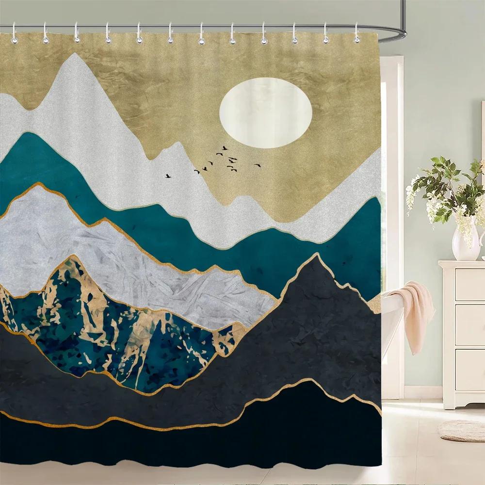 1Pc Art Japanese Pattern Shower Curtain Waterproof Printed Polyester Fabric Bathroom Partition Curtain Home Decorative Curtain