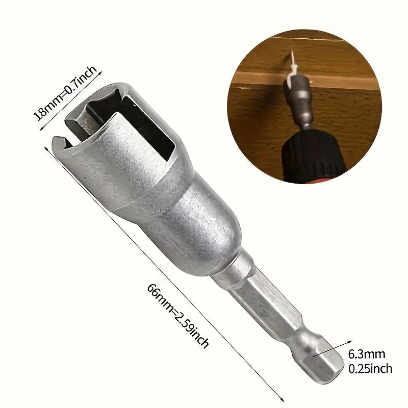 

1 шт. Гайковерт с шестигранным хвостовиком 6,35 мм и гайкой-переходником - Прочная стальная конструкция для электроинструментов, электрических отверток 1pc