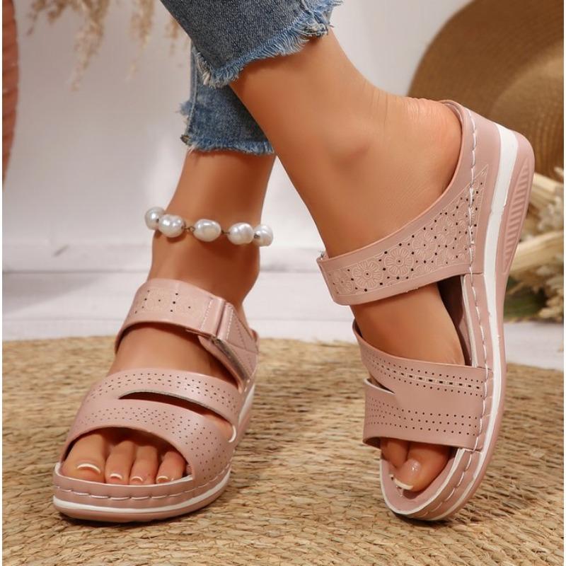 

Модные шлепанцы на танкетке Женская летняя обувь Женские роскошные дизайнерские шлепанцы Слайды Женские уличные пляжные шлепанцы на платформе Chanclas Mujer 43 розовый