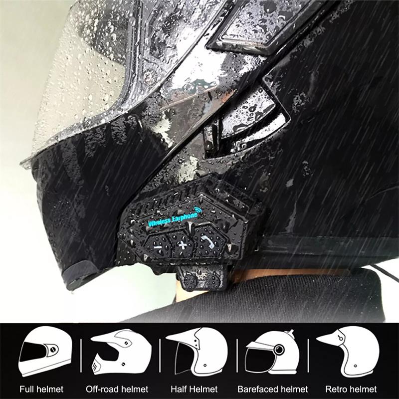 Zestaw słuchawkowy Bluetooth do kasku motocyklowego, bezprzewodowy zestaw głośnomówiący, stereofoniczny, wodoodporny, z głośnikiem do odtwarzania muzyki