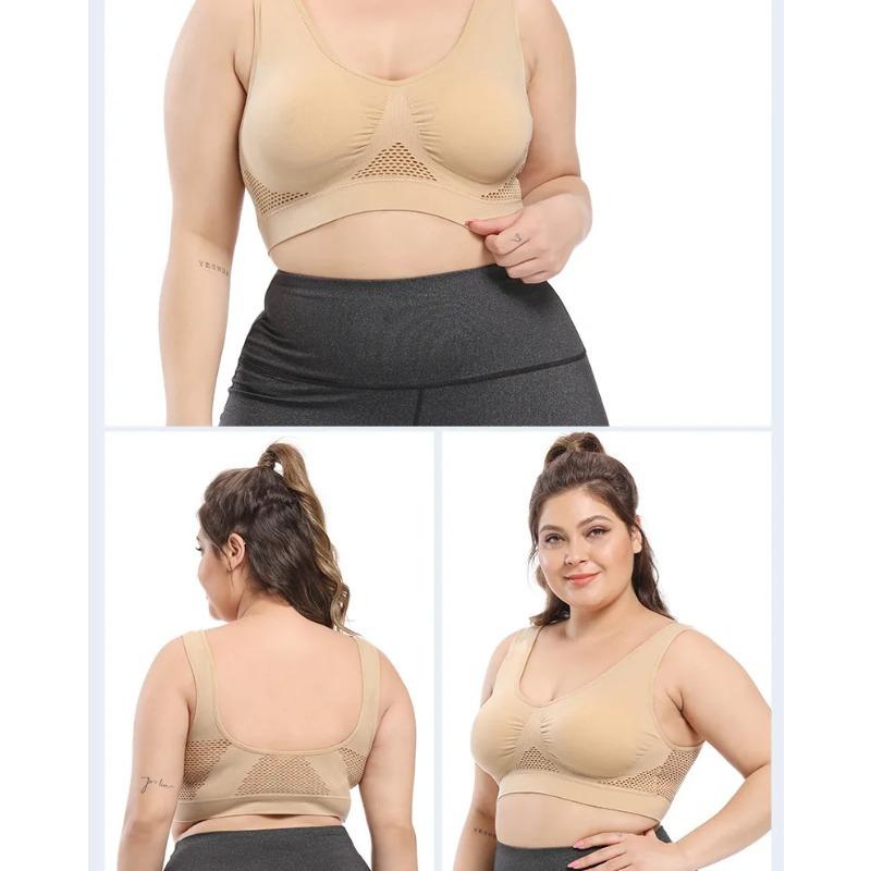 Sutiene sport pentru femei Sutien cu ochiuri de plasă, respirabil, pentru femei, dimensiuni mari, pentru alergare, fitness, top, lenjerie de corp, lenjerie sexy