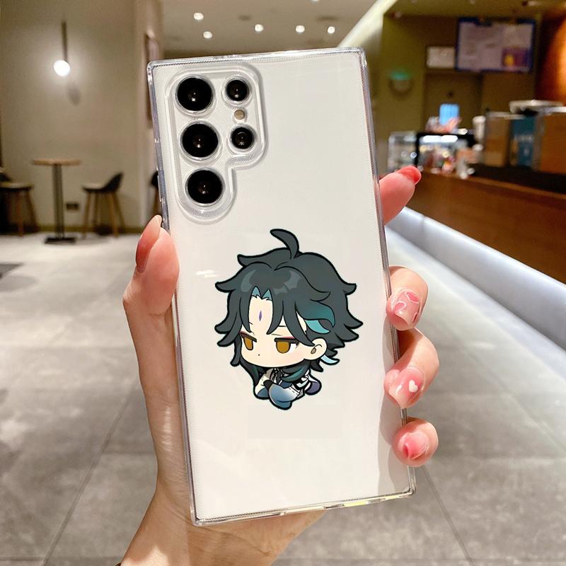Kawaii Cartoon Genshin Impact Handyhülle Für Samsung Galaxy S26 S25 S24 S23 S22 Ultra S20 S21 FE 5G Plus Weiche Klare Hülle