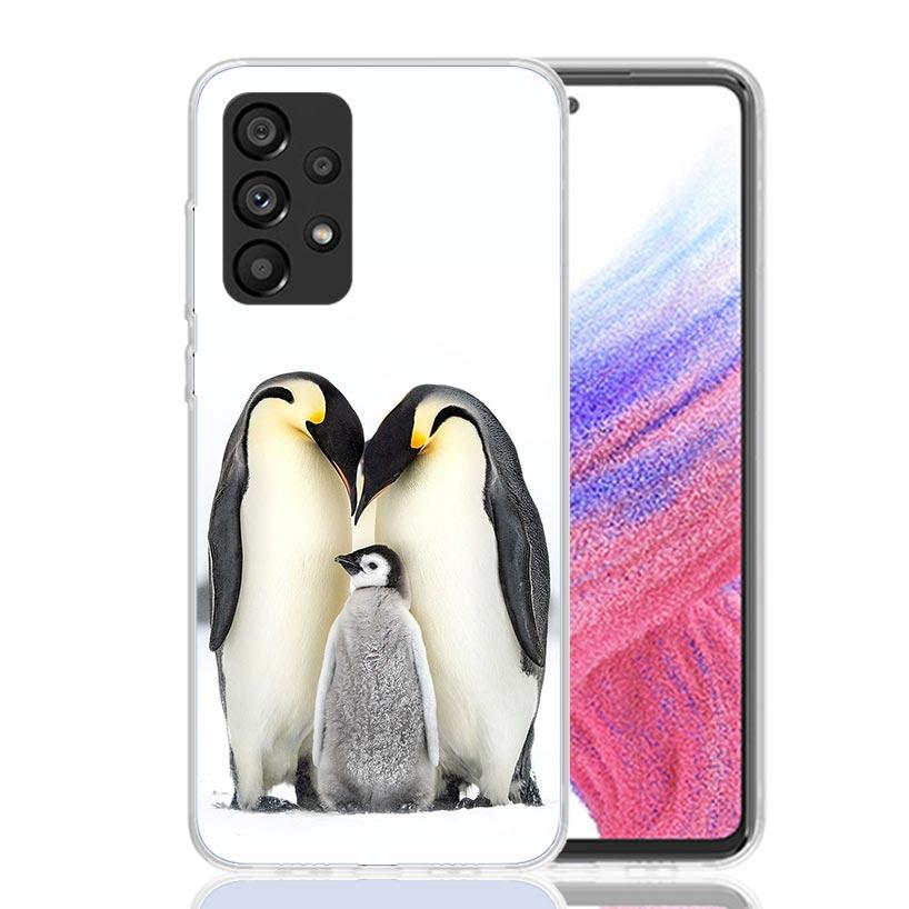 Penguins Love At The North Pole Phone Case For Samsung Galaxy A17 A16 A14 A15 A13 A57 A56 A54 A55 A53 A37 A36 A34 A35 A33 A26 A2