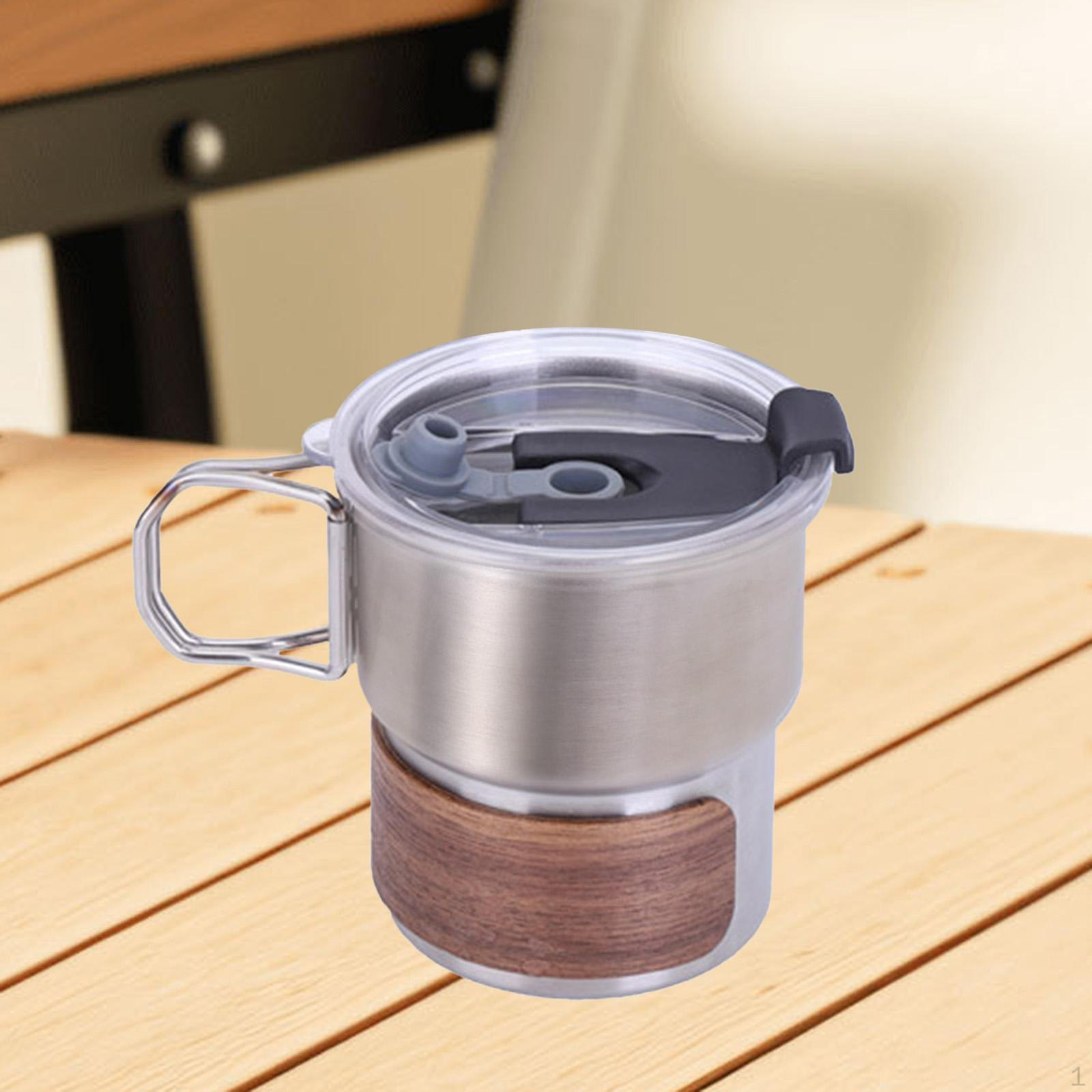 Lightweight Stainless Steel Drinkware with Folding Handle for Camping Style B