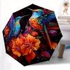 1pc Colorful Hummingbirds Amidst Vibrant Flowers Durable Cartoon Folding Umbrella,Compact Umbrella for Men and Women, Suitable for or Daily Use.N018