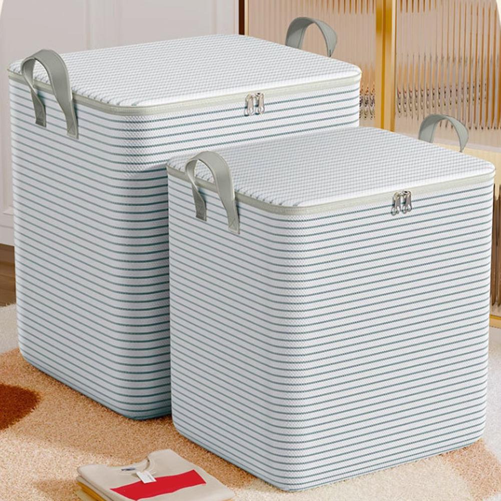 Closet Clothes Organizer Non-Woven Clothing Quilt Storage Container Dustproof Quilt Storage Basket for Blankets Clothes Sweaters