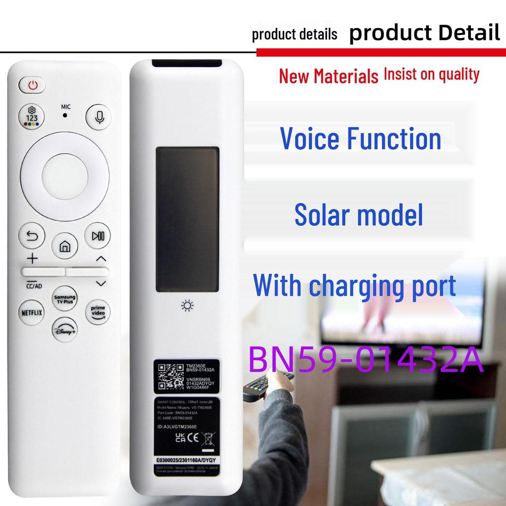 Compatible with Samsung TV Solar Voice Remote Control BN59-01432A/J, 01454A, 01455A