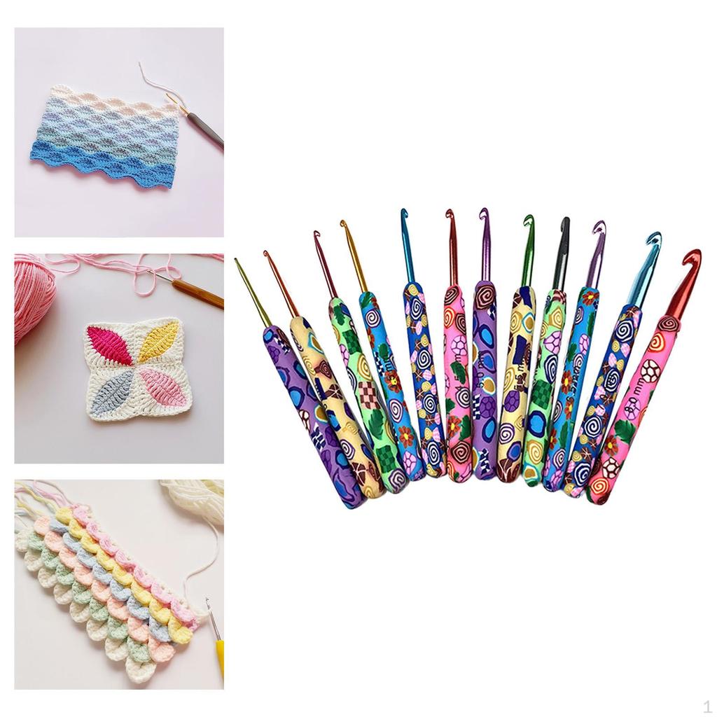 Набор крючков для вязания крючком из 12 предметов, швейные ...