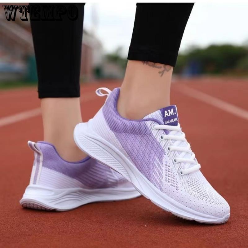 WTEMPO Damen Sommer Sneaker Atmungsaktiv Dünn Leicht Mesh Sportschuhe Rutschfest Freizeit Schuhe Stoßdämpfende Laufschuhe