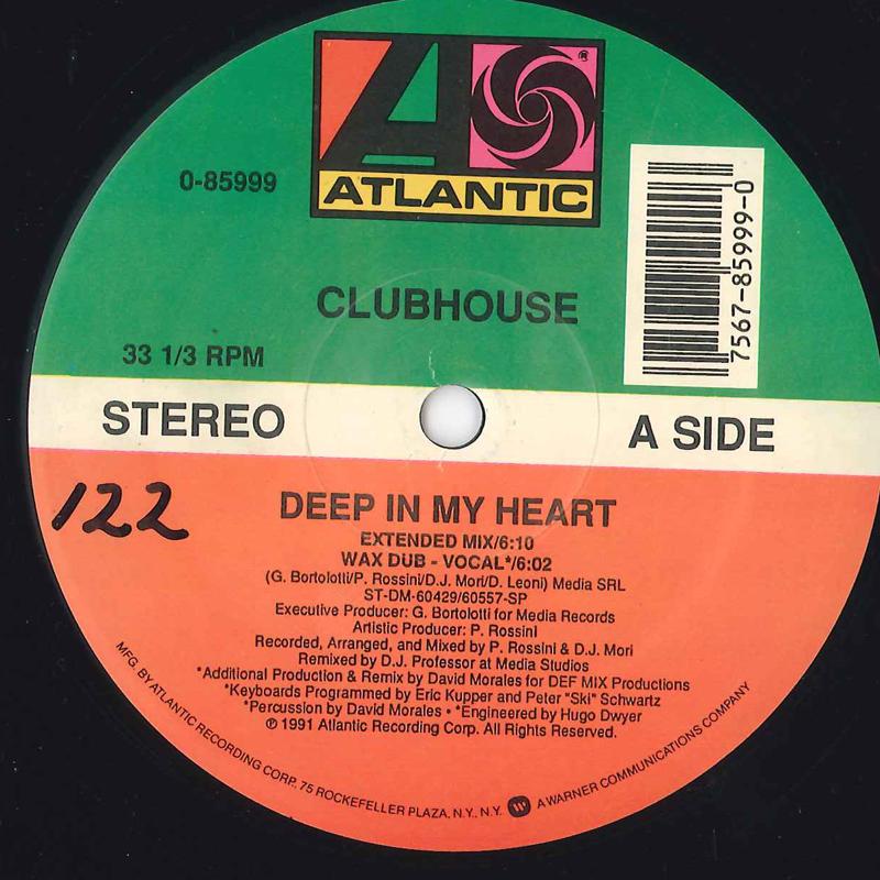 

12inch Record CLUBHOUSE - Deep In My Heart 085999 ATLANTIC 1991 US Dance & Electronica Used