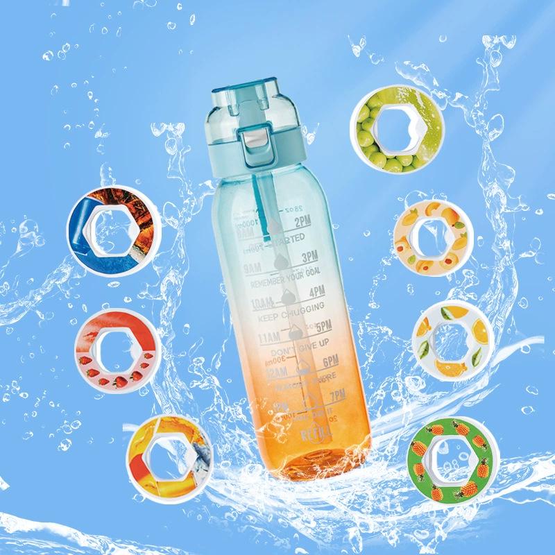 Fruit-Flavored Zero Calorie Water Bottle with Pop-Up Lid and Aroma Ring