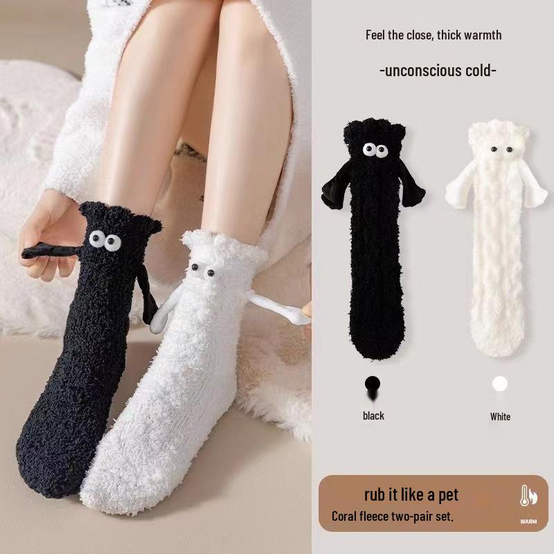 Women's Coral Fleece Warm Mid-Tube Socks - Cute, Breathable, and Thick for Autumn/Winter