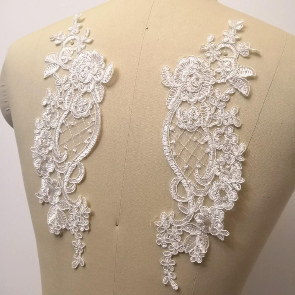 Luxury Elegant Sewing Garment Accessories Wedding Dress Lace Applique Patch Lace Fabric Embroidery