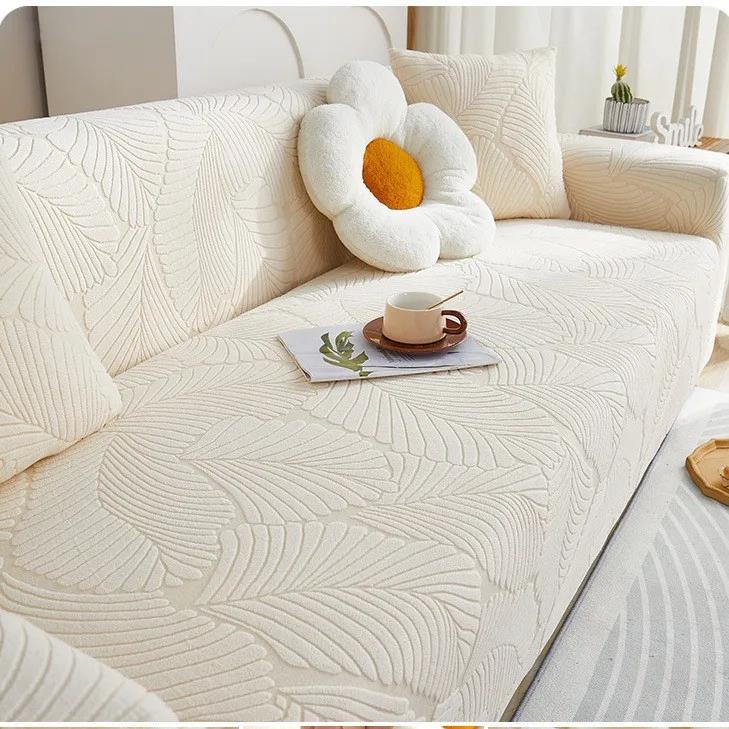 Jacquard Waterproof Sofa Cover for Living Room Thick Elastic Sofa Cover 1/2/3/4 Seater L-Shaped Corner Sofa Cover