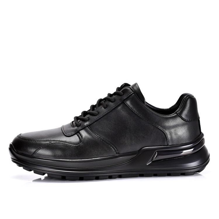 Men's Genuine Leather Comfortable Fashion Lace-Up Casual Sports Shoes with Thick Soles & Height Boosting, Breathable & Trendy Design