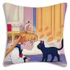 1PC Cute M-shaped Moon Pillowcase Cartoon Sofa Decoration Home Double-sided Printing Cute Square Cushion Pillowcase