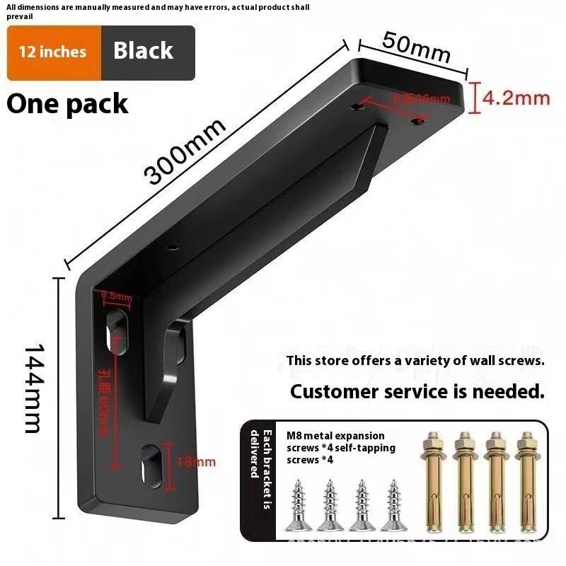 1/2Pcs Black/White/Silver Stainless Steel Corner Code Triangle Bracket Load-Bearing Bracket Wall Fixed Corner Storage Rack